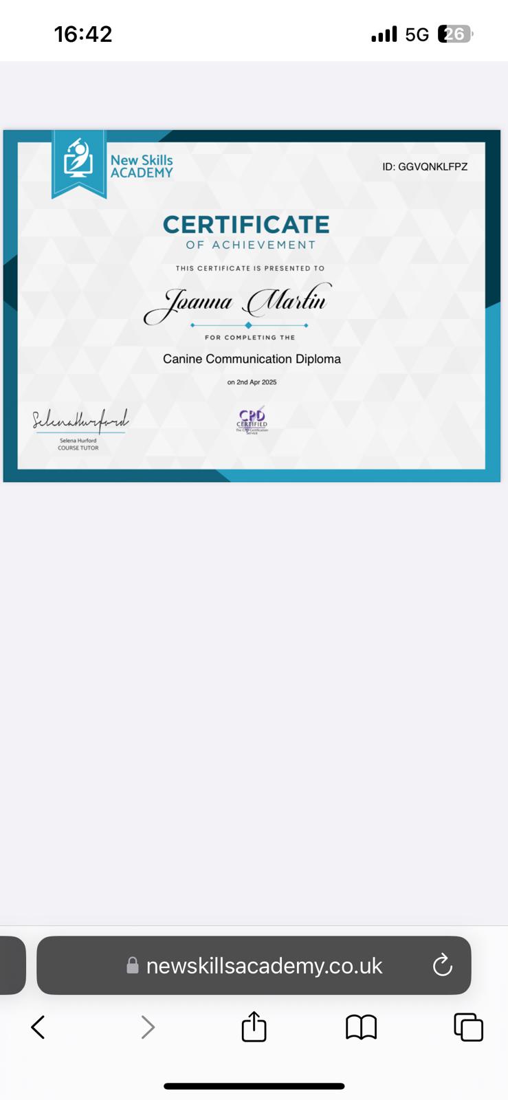 New Skills Academy CPD Certified Canine Communication Diploma