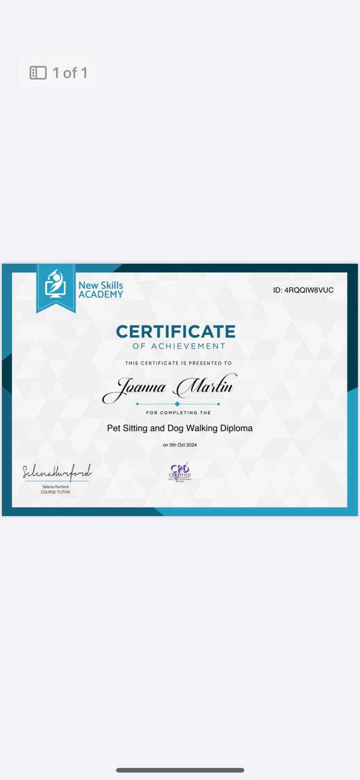 New Skills Academy CPD Certified Pet Sitting and Dog Walking Diploma